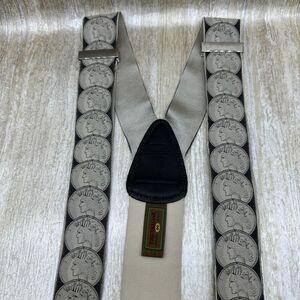 Trafalgar Suspenders Braces‎ Liberty Silver Dollar Coin Vtg Calvin Curtis